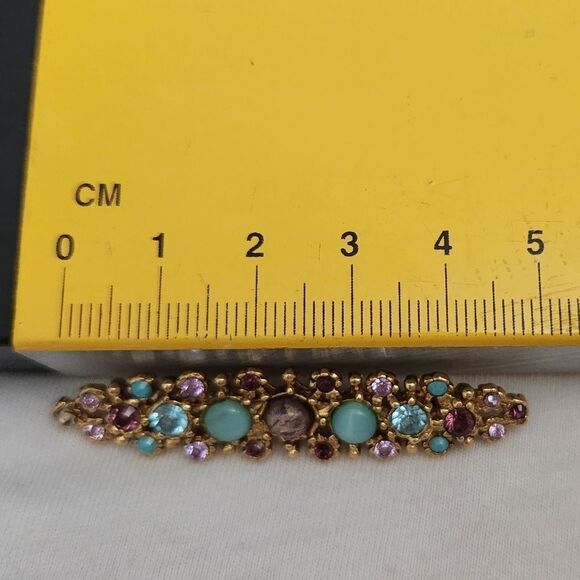 BEN-AMUN Vintage Multi-Stone Brooch Pin - Picture 7 of 7